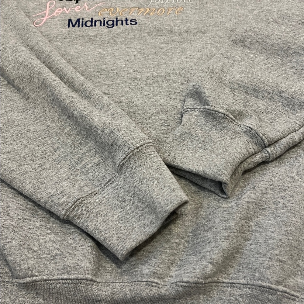 Taylor Swift Albums Embroidered Gray Sweatshirt Small Swiftie Apparel Cozy Top - Picture 11 of 16